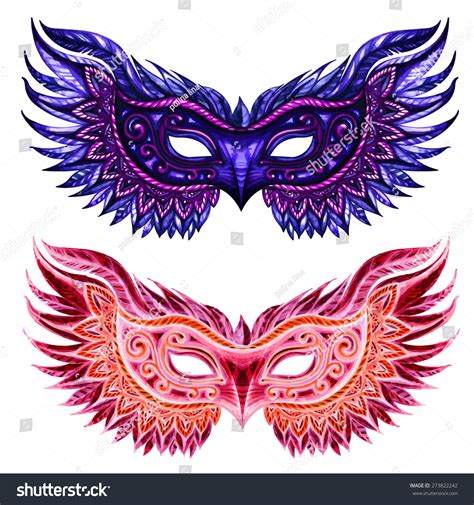 Set Carnival Masks Simple Illustration Your Stock Vector 273822242 ...