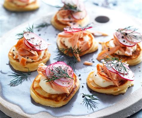 Get the party started with this spelt blini with hot-smoked salmon and ...