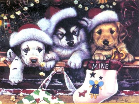 Christmas Puppies Wallpaper - WallpaperSafari