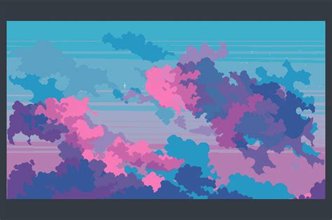 Free Sky with Clouds Background Pixel Art Set on Behance