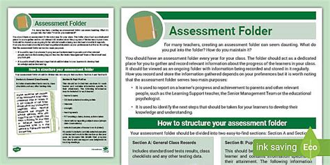 Probationer Assessment Folder Guidance (teacher made)