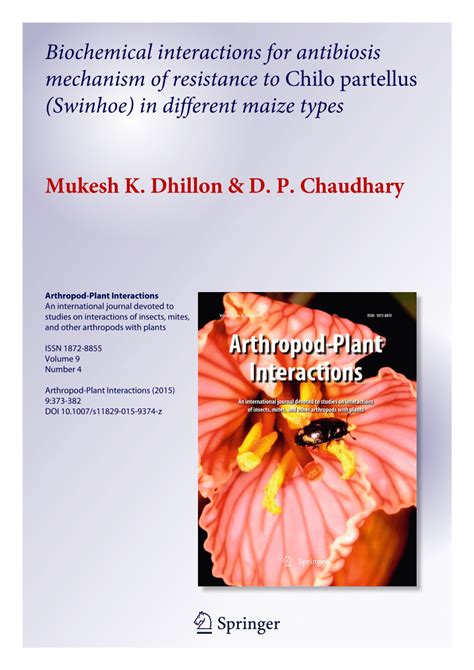 (PDF) Biochemical interactions for antibiosis mechanism of resistance ...