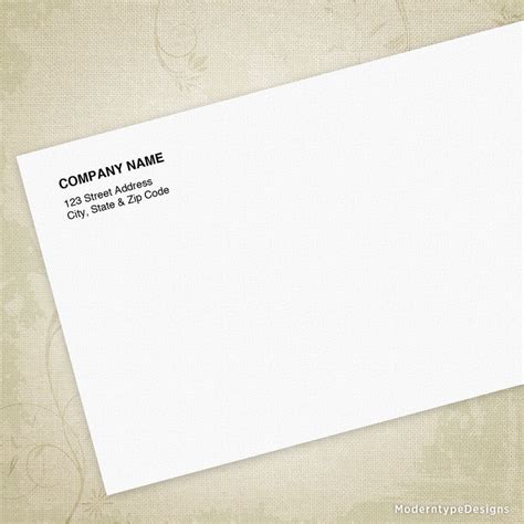 No. 10 Standard Envelope Printable, Editable