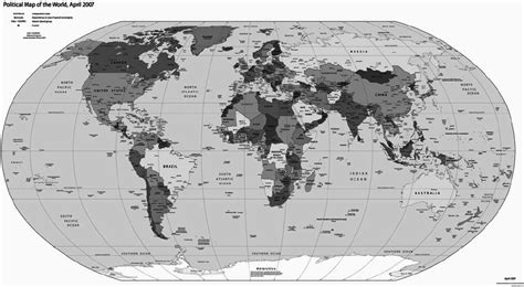 Political map of the world, 2007. CIA World Factbook, web version, 2007 ...