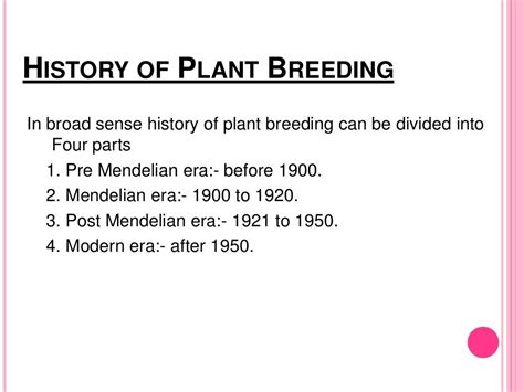 History of plant breeding