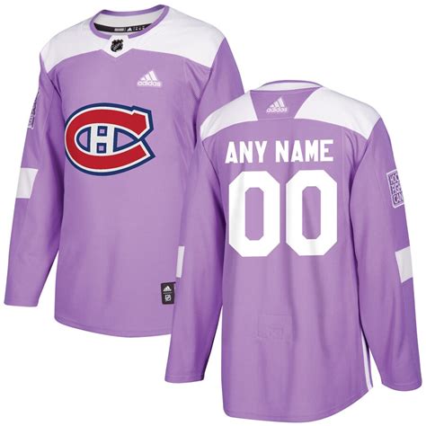 adidas Montreal Canadiens Purple Hockey Fights Cancer Custom Practice ...