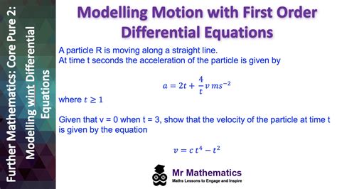 Modelling Motion with Differential Equations - Mr-Mathematics.com