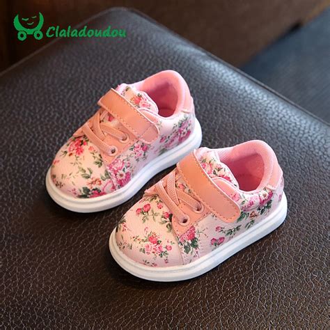 0 3Y Baby Shoes For Girls Soft Black Casual Shoes Flower Infant White ...