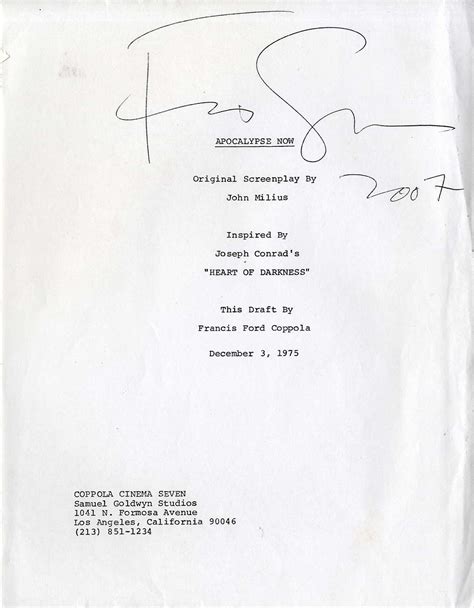 APOCALYPSE NOW (1979) Third Draft Screenplay by John Milius, Revised by Francis Coppola, Dec 3 ...