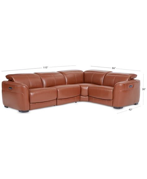 Furniture Lexanna 4-Pc. Leather Sectional with 2 Power Motion Recliners, Created for Macy's - Macy's