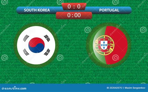 South Korea Vs Portugal Soccer Match Template Stock Vector ...