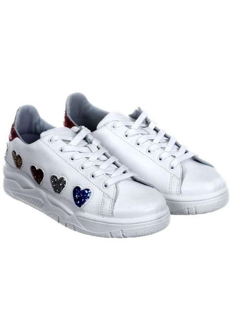 Chiara Ferragni low top white leather sneakers shoes - Italian Boutique