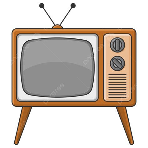 Brown Old Television Vector Illustration, Television, Old, Vector PNG and Vector with ...