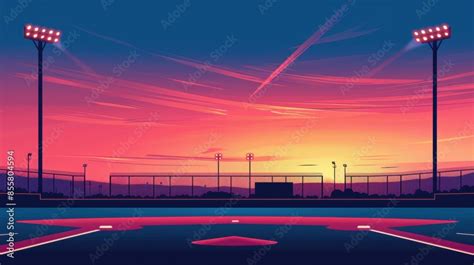 Graphic design for background featuring baseball field at night with ...