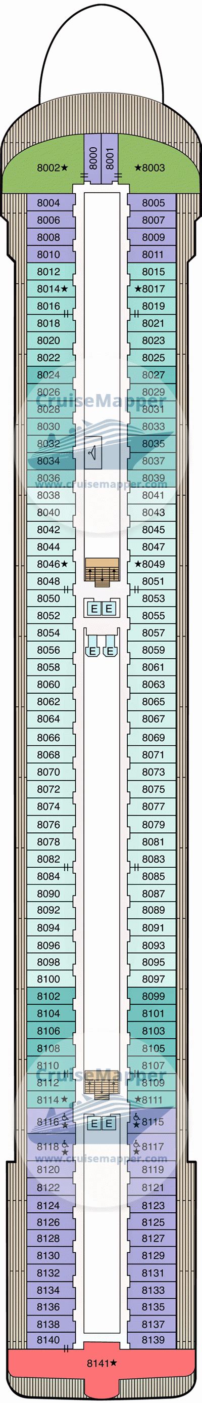 Oceania Vista deck 8 plan | CruiseMapper