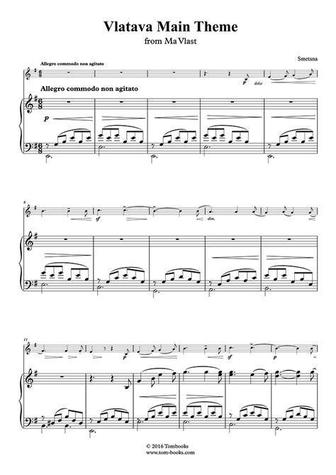 Piano Sheet Music Má vlast - The Moldau (Vltava) (accompaniment part) (Smetana)