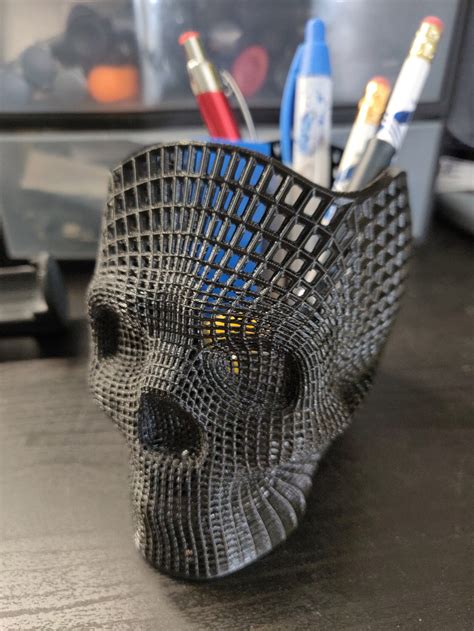 Wireframe Skull Pencil Holder 3D Printed Desk Organizer | Etsy