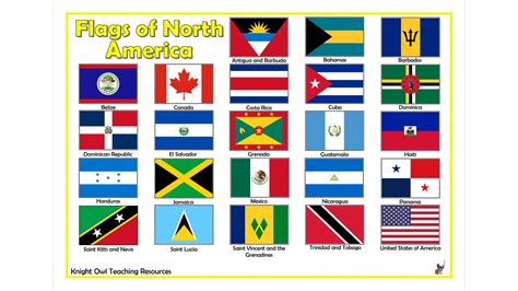 The Map Shows The Flags Of Various North American Countries North Images