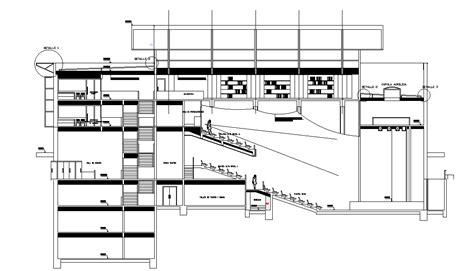 Auditorium Building Section CAD Drawing Download DWG File - Cadbull