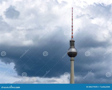 Alexanderplatz TV Tower on the Beautiful Blue Sky Background with ...