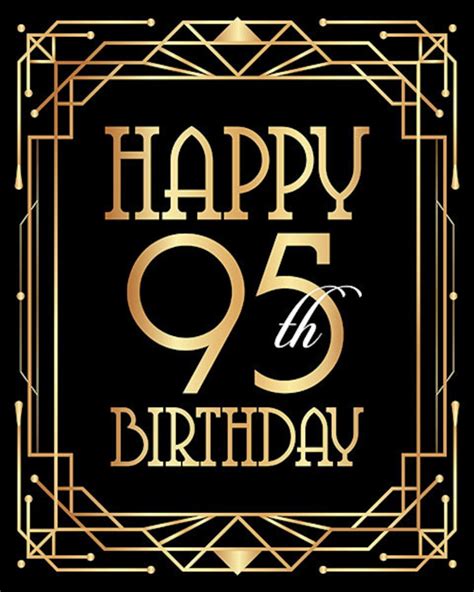 Happy 95th Birthday Sign Printable Birthday Poster. Ninety | Etsy