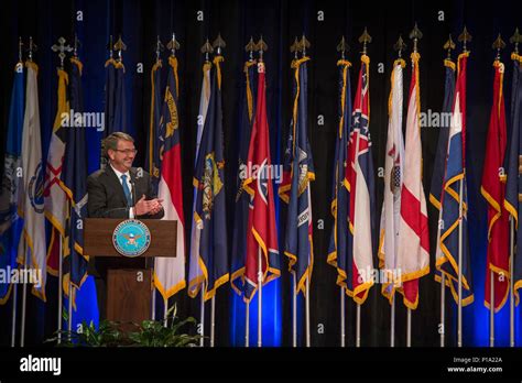 Secretary of Defense Ash Carter speaks during the Department of Defense ...