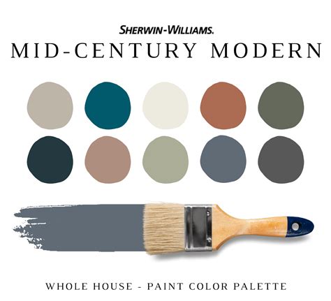 Sherwin Williams MID-CENTURY MODERN Color Palette - NISH