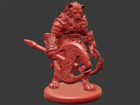 lion tabaxi barbarian 3D Print Details