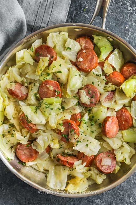 Fried Cabbage and Sausage - The Shortcut Kitchen