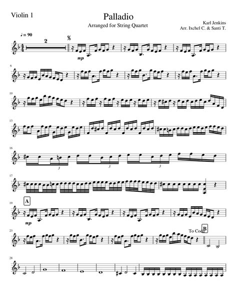 Palladio Violin 1 Sheet music for Violin (String Orchestra) | Musescore.com