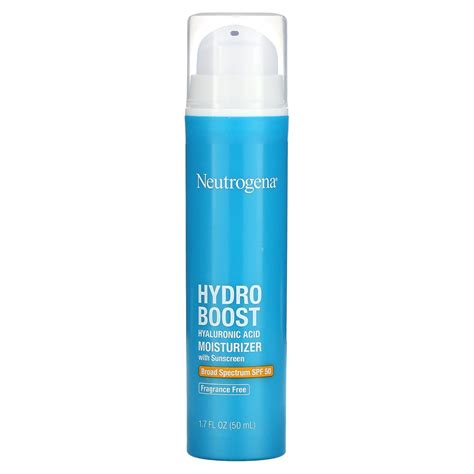 Neutrogena, Hydro Boost Hyaluronic Acid Moisturizer With Sunscreen, SPF 50, Fragrance-Free, 1.7 ...