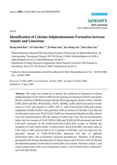 (PDF) Identification of Calcium Sulphoaluminate Formation between Alunite and Limestone