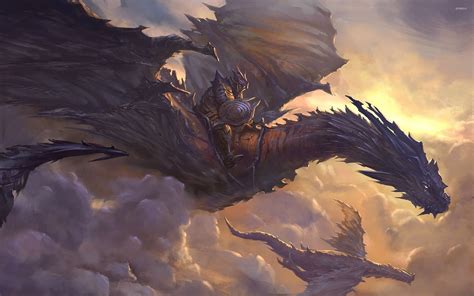 Knight on dragon wallpaper - Fantasy wallpapers - #32695