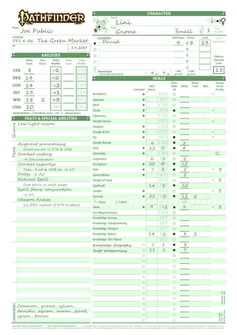 Dyslexic Character Sheets