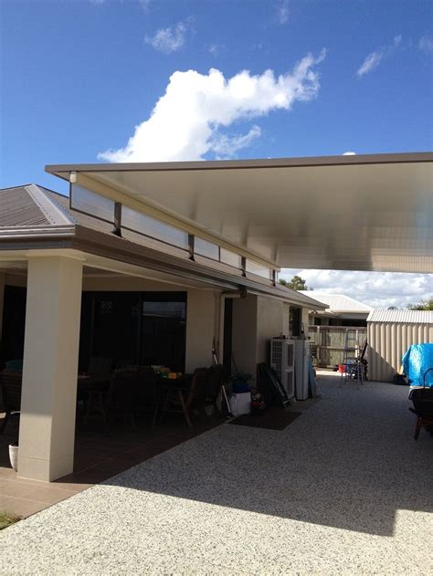 Stratco Cooldek Fly-over Carport with Twinwall side panels. | Apartment patio, Rooftop patio ...