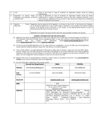 Pan application form | PDF