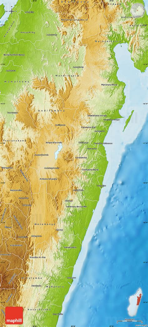 Physical Map of Toamasina