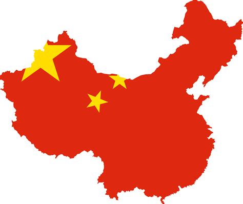 China Flag Map - MapSof.net