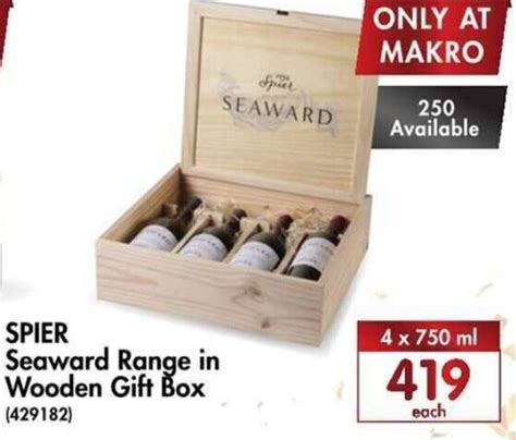 Spier Seaward Range in Wooden Gift Box 4 x 750ml offer at Makro’s liquor