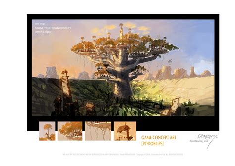 Tree village concept ideas, Ross Dearsley on ArtStation at https://www.artstation.com/artwork ...