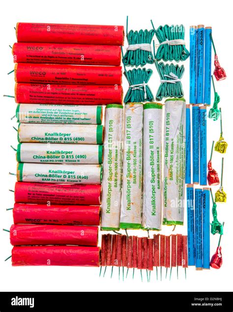 Different types of fireworks, cracker, banger Stock Photo - Alamy