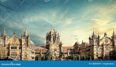 Chhatrapati Shivaji Terminus Railway Station Stock Image - Image of ...