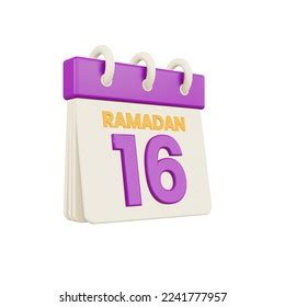 Ramadan Calendar Number 16 Isolated Template Stock Illustration ...