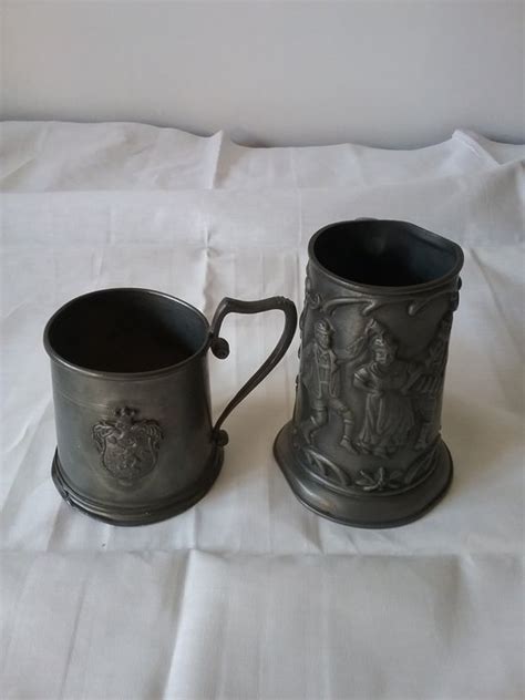 Beer mugs (2) - Pewter - Catawiki