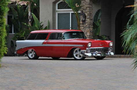 1956, Chevrolet, Chevy, Nomad, Streetrod, Street, Rod, Hot, Red, Silver ...