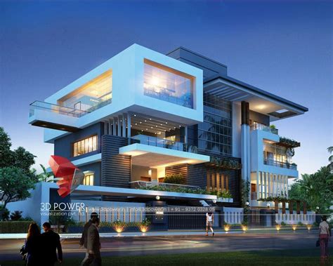 3D Exterior Design Rendering Of Modern House - Picture gallery | Modern houses pictures, House ...