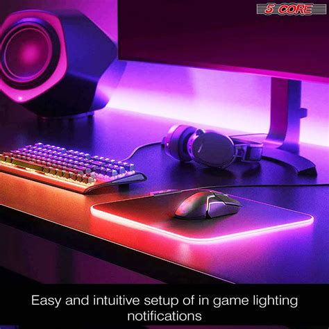 5Core LARGE RGB LED Extra Large Soft Gaming Mouse Pad Extended ...