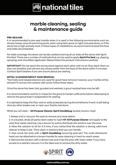 Marble Cleaning, Sealing & Maintenance Guide by nationaltiles - Issuu