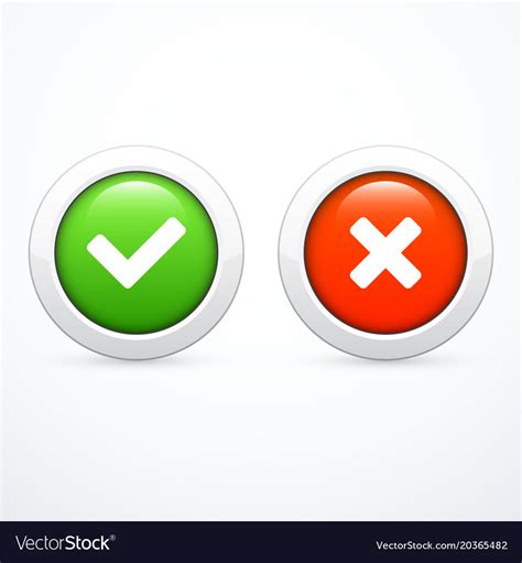 Tick and cross icons Royalty Free Vector Image