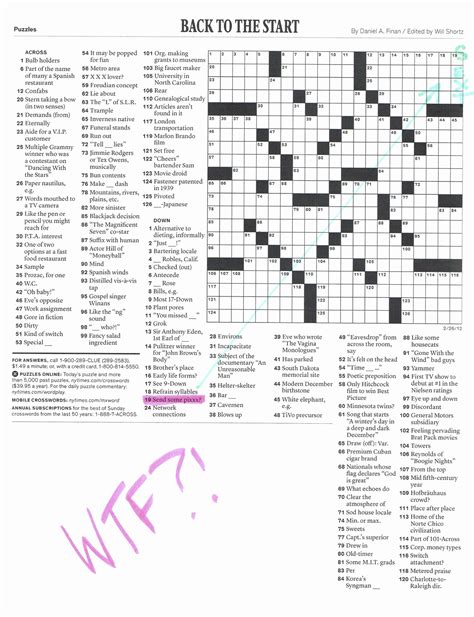 Nyt Crossword Jan 8 2024 - Willi Corinne